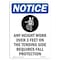 Signmission OSHA Notice, 5" Height, Any Height Work Over Sign With Symbol, 5" X 3.5", Portrait OS-NS-D-35-V-10162 - alternate 1